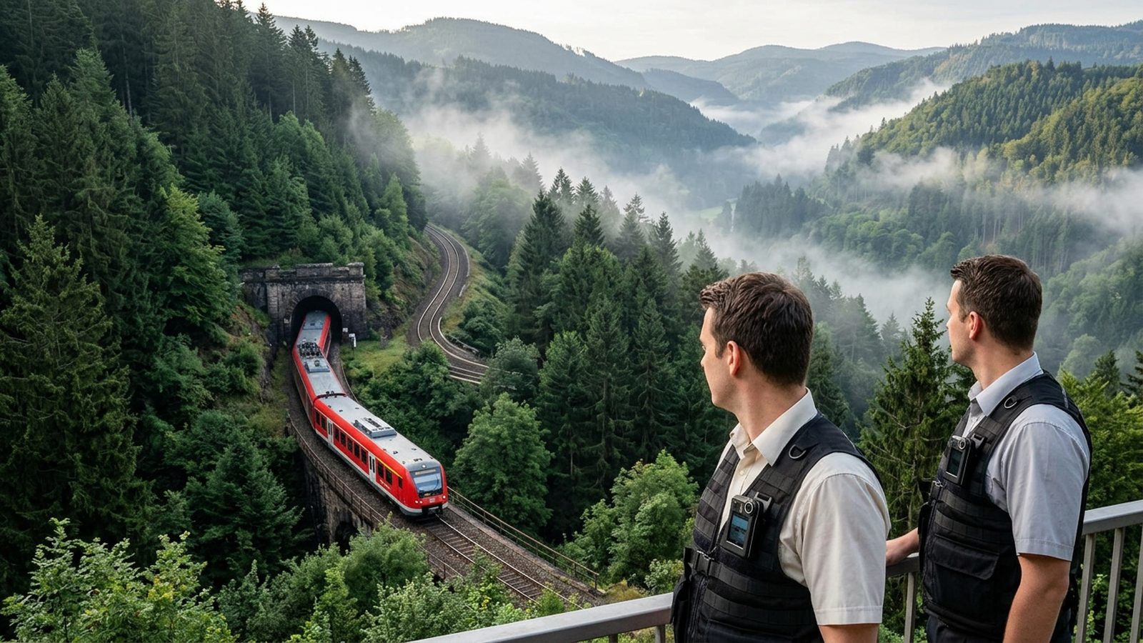 Schwarzwaldbahn Zug am Spiraltunnel im Schwarzwald