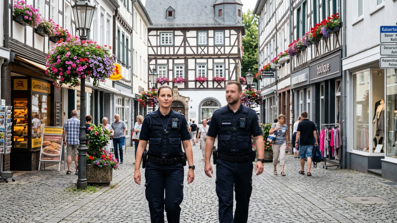 Ordnungsamt Siegburg auf der Kaiserstraße mit Body-Cam